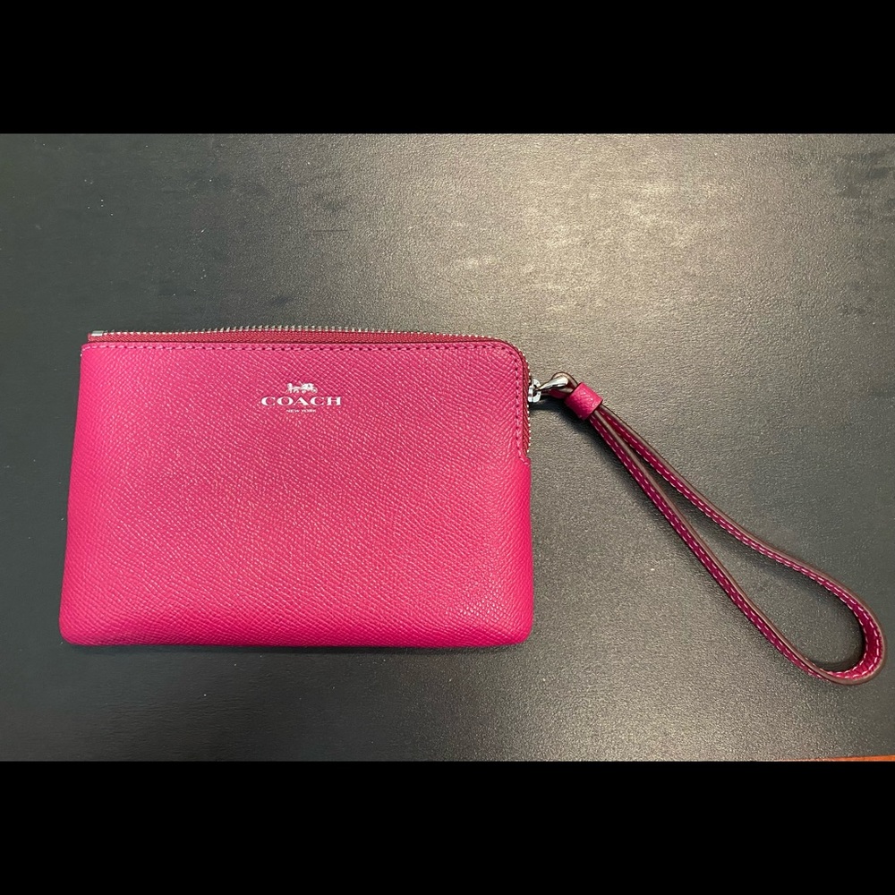 Coach hot pink wristlet
